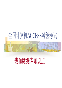 全国计算机等级考试二级ACCESS表和数据库知识点