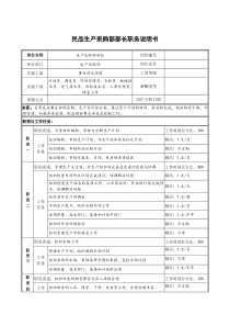 民品生产采购部部长职务说明书