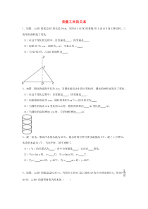 数学专题练习变量之间的关系(含解析)