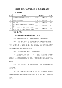 深圳中学网络应用系统采购需求及技术规格