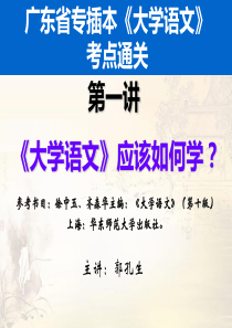 2016.5.28专插本《大学语文》-第一讲：《大学语文》应该如何学？主讲：郭孔生