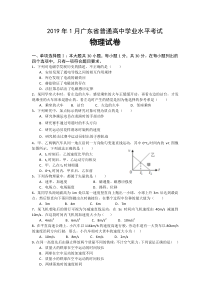 2019年1-6月广东省普通高中学业水平考试-物理试卷(附答案)