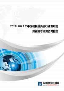 研究报告-2018-2023年中国锭模及浇包行业发展趋势预测与投资咨询报告(目录)