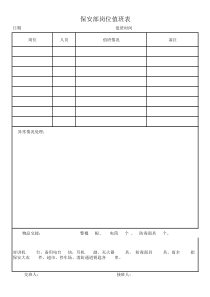 保安部岗位值班表