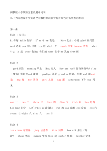 闽教版小学英语全套教材单词表