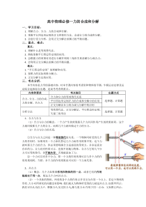 高中物理必修一力的分解和合成