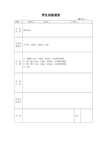 一年级下册学生科学实验报告单