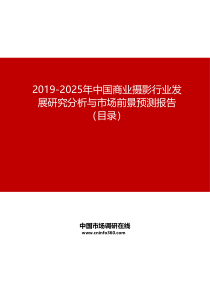 2019-2025年中国商业摄影行业发展研究分析与市场前景预测报告目录