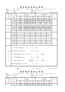 房屋变形监测倾斜记录计算表2