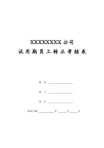 试用期员工转正考核表