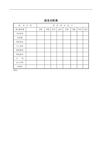 成本分析表