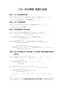 二元一次方程组分类汇总及针对练习