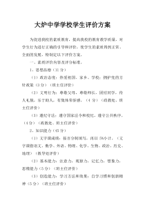 71学校素质教育学生评价方案