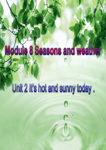 module8 Seasons and weather unit2Its hot and sunny