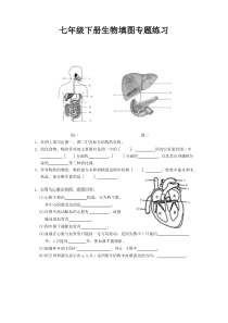 七年级下册生物填图专题练习