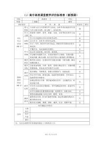 课堂教学评价表