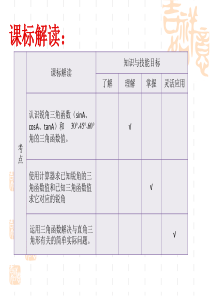 二十八章节锐角三角函数小结与复习