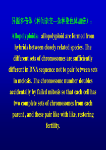 异源多倍体(种间杂交杂种染色体加倍)