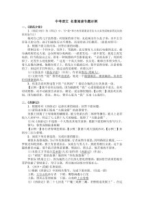 2020年中考语文名著阅读专题示例