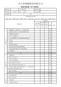 KPI绩效考核表