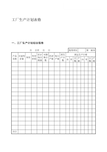 工厂生产计划表格