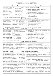 广州版小学英语六年级上短语、句型汇总