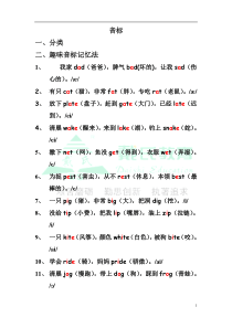 英语趣味音标全解及顺口溜