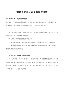 劳动力安排计划及其保证措施