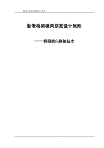 新老桥梁横向拼宽设计原则