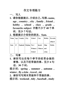 小学英语作文专项练习