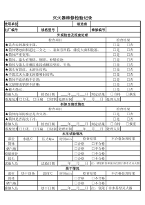 灭火器维修检查记录表