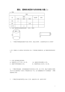 圆柱、圆锥的表面积与体积练习题