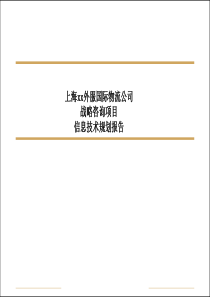 信息技术规划报告