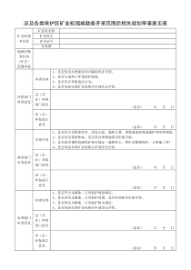 涉及各类保护区矿业权缩减勘查开采范围后相关规划审查意见表