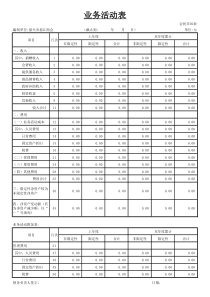 最新民间非营利组织会计报表《业务活动表》模版