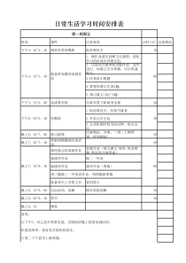 最细的小学生日常生活学习时间安排表