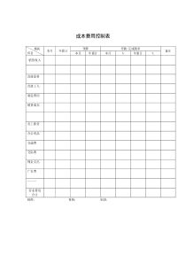 成本费用控制表 