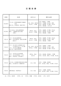 旅游日程安排表