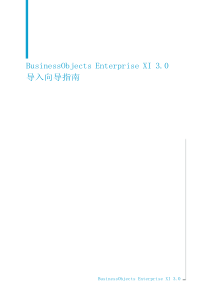 BusinessObjects Enterprise XI 3.0 导入向导指南