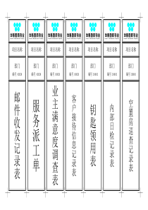 档案盒侧面标签模板