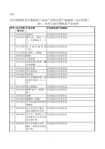 ECFA货物贸易早期收获产品的产品特定原产地规则(XXXX年