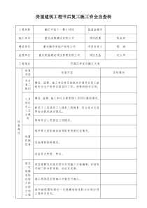 节假日后复工检查表