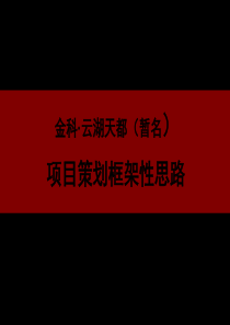 XXXX年重庆市金科云湖天都项目策划框架性思路