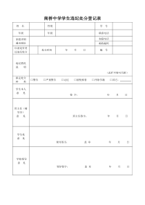 学生违纪处分登记表