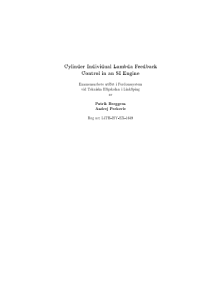 Cylinder Individual Lambda Feedback Control in an 