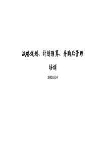 战略规划、计划预算、并购后管理培训