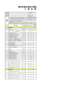 建筑装饰预结算明细表