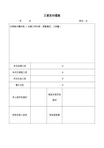 工资支付信息表