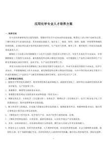 应用化学专业人才培养方案