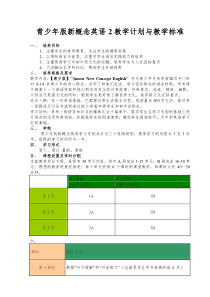 青少年版新概念英语2教学计划与标准整理版